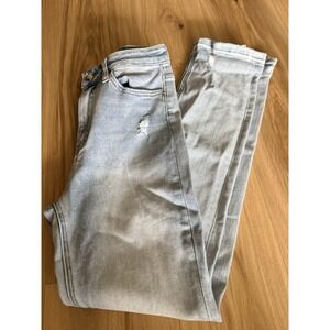 Altar'd State Jeans Womens 27 Blue Light Wash High Rise Straight Distressed